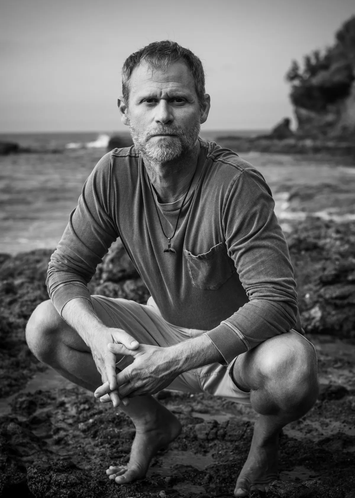 Rich German, professional business coach and retreat leader, black and white portrait